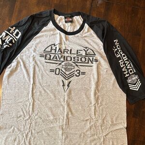 Harley-Davidson Black and Gray Long Sleeve Tee